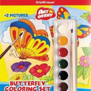 ERICHKRAUSE TEMPLATE FOR COLORING BUTTERFLY 2PCS. WITH WATERCOLORS N.37885