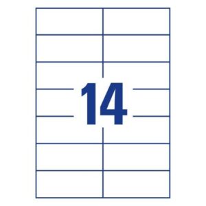TTO WHITE ECONOMY LABELS 105X42.3MM 105042