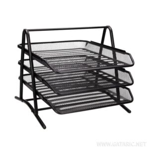 TTO METAL 3-TIER LETTER TRAY BLACK 404267