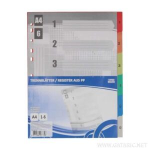 TTO PVC DIVIDER A4  1-6 COLOUR  407775