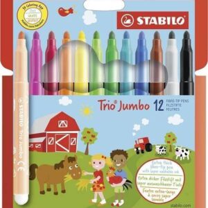 STABILO FIBRE-TIP PENS TRIO JUMBO(FLOMASTER)12 PCS 380/12