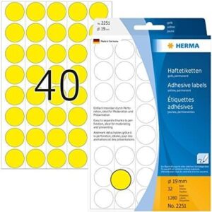 HERMA LABEL A5 19MM YELLOW HER-2251