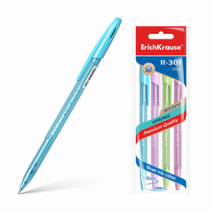ERICHKRAUSE BALLPOINT PEN R-301 SPRING STICK 0.7 BLUE 4PCS PACK 33643
