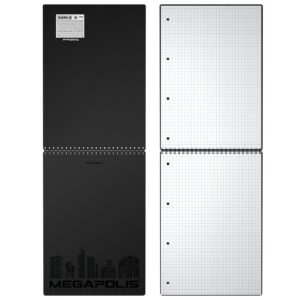 ERICHKRAUSE TOP SPIRAL SQUARED NOTEBOOK A4 MEGAPOLIS BLACK 80 SHEETS 45944