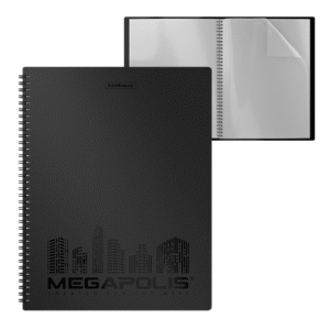 ERICHKRAUSE SPIRAL DISPLAY BOOK 'MEGAPOLIS' 40 POCKETS A4 BLACK 45996