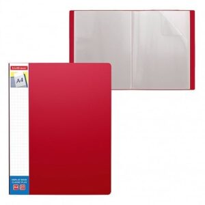 ERICHKRAUSE DISPLAY BOOK + SPINE POCKET CLASSIC 20 POCKETS A4 RED 46074