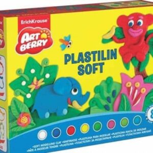 ERICHKRAUSE ARTBERRY MODELLING CLAY FUNNY SHAPES 8 COLORS BY 15gr WITH MOULDS 33304
