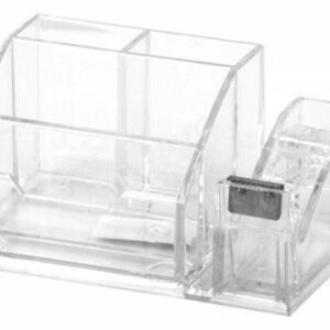 ACRYLIC DESK ORGANIZER W/TAPE DISPENSER F30515