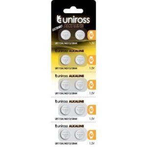 UNIROSS ALKALINE-COIN LR1154 AG13 LR44 BATTERY (10PACK)