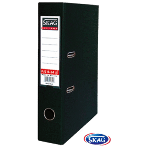 SKAG PREMIUM BOX FILE F/SC PVC 8CM WIDE BLACK 8/34