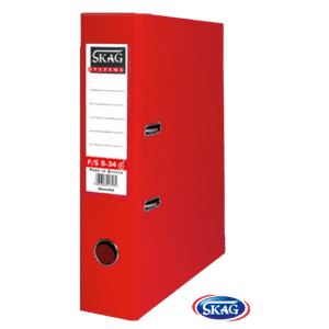 SKAG PREMIUM BOX FILE F/SC PVC 8CM WIDE RED 8/34