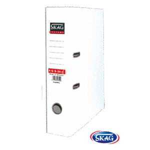 SKAG PREMIUM BOX FILE F/SC PVC 8CM WIDE WHITE 8/34