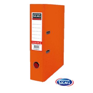 SKAG PREMIUM BOX FILE F/SC PVC 8CM WIDE ORANGE 8/34