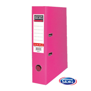 SKAG PREMIUM BOX FILE F/SC PVC 8CM WIDE PINK 8/34