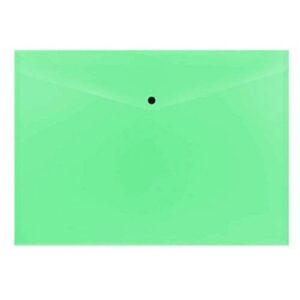CLEAR BAG A3 WITH BUTTON  GREEN CBA3G/SA3-GR