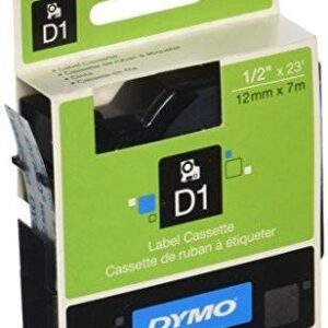 DYMO TAPE 12MM BLK/CLEAR 45010