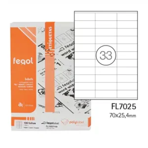 FEGOL LABELS 70X25.4MM