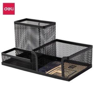 DELI MESH DESK ORGANIZER 3 COMP. BLK DL-E9175