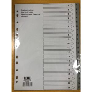 RENO DIVIDER PVC INDEX 1-20 F-20HN R