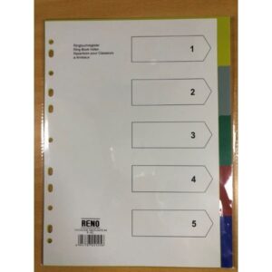 RENO DIVIDER PVC INDEX 5-TABS COLOUR F-5C