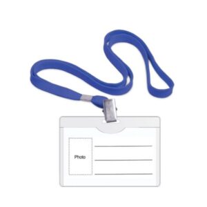 FORPUS  NAME BADGE PVC 90X54MM  W/RIBBON BLUE  F70715
